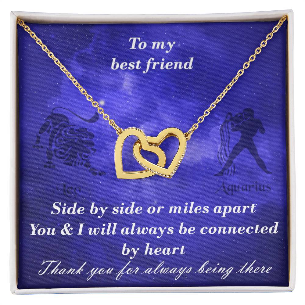 Leo To Aquarius Best Friend Interlocked Hearts Necklace Interlocking Hearts Necklace