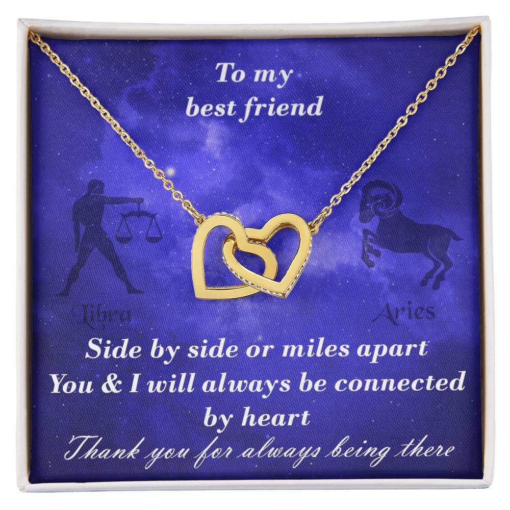 Libra To Aries Best Friend Interlocked Hearts Necklace Interlocking Hearts Necklace