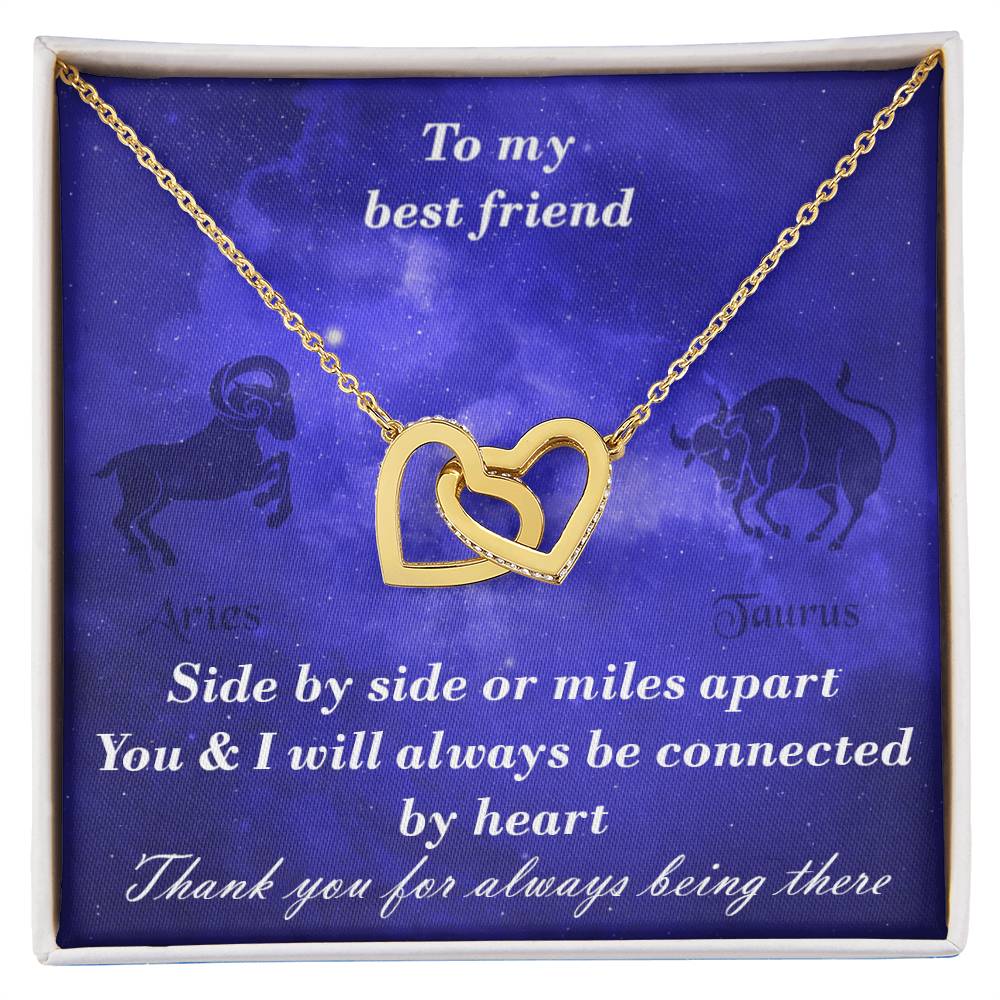 Aries To Taurus Best Friend Interlocked Hearts Necklace Interlocking Hearts Necklace