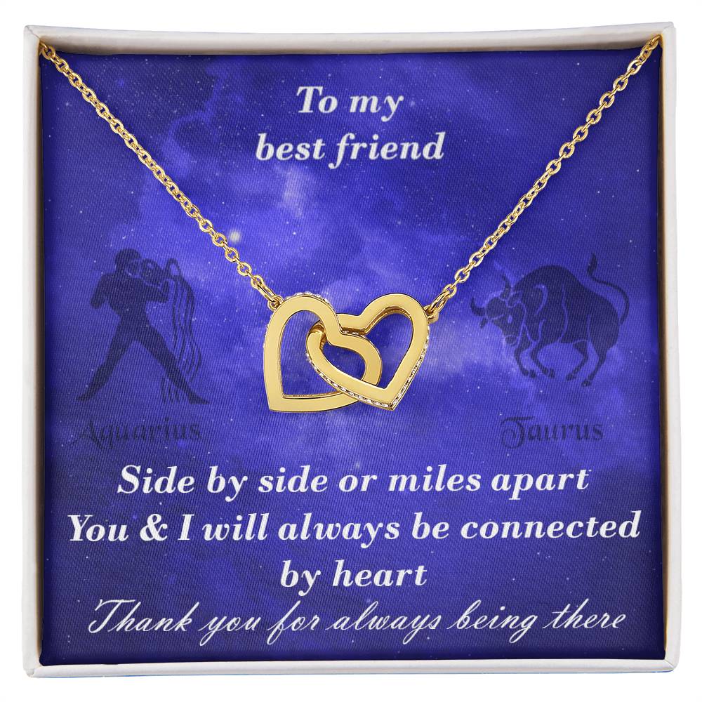 Aquarius To Taurus Best Friend Interlocked Hearts Necklace Interlocking Hearts Necklace