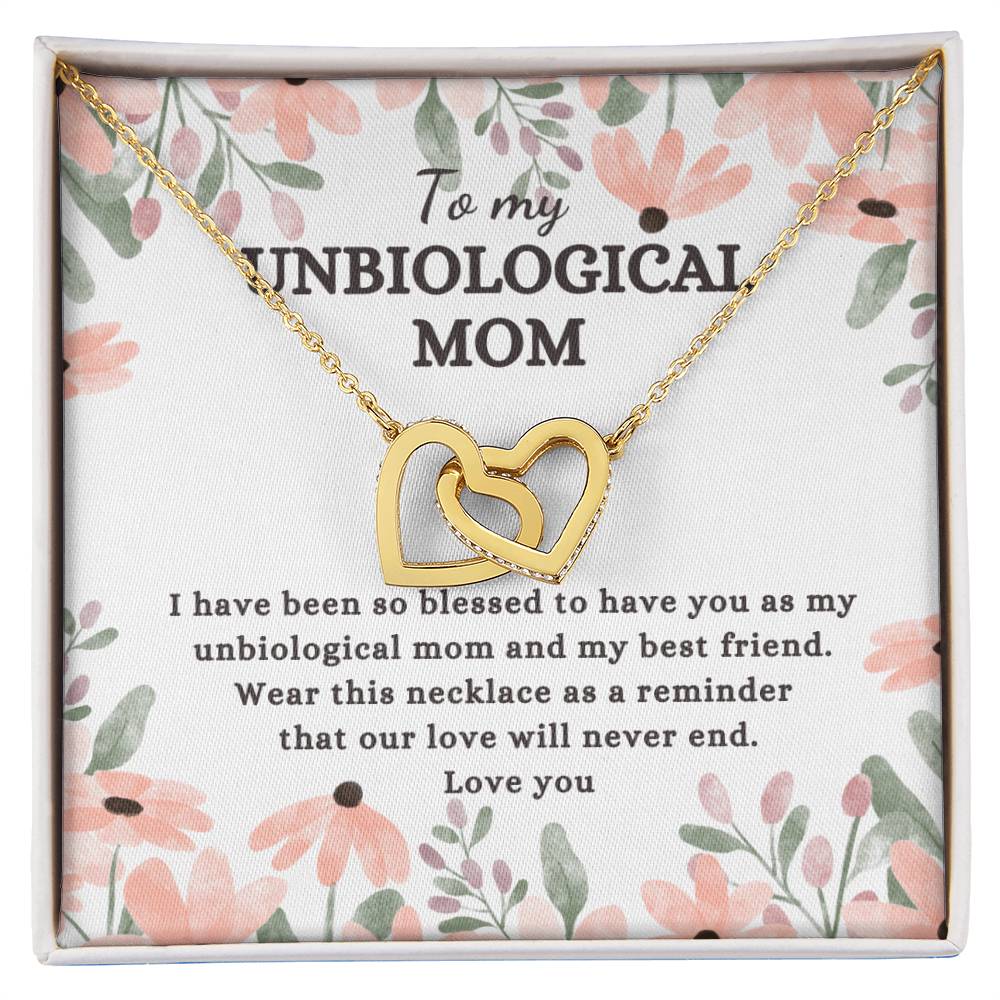 Gift For Unbiological Mom - Interlocking Heart Necklace Interlocking Hearts Necklace