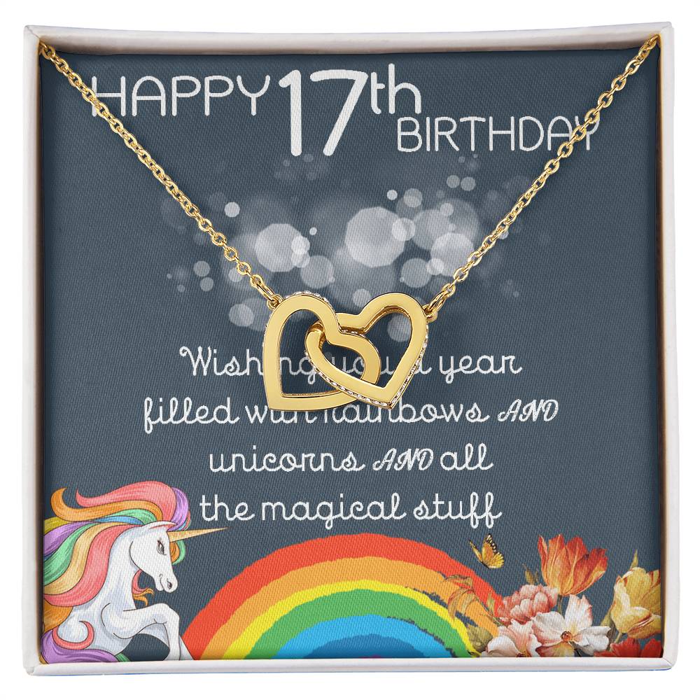 17Th Birthday Necklace Gifts For Girls Cute Unicorn 17 Years Old Girl Jewelry Gift For Daughter Niece Interlocking Necklace Xu246Il10 Interlocking Hearts Necklace