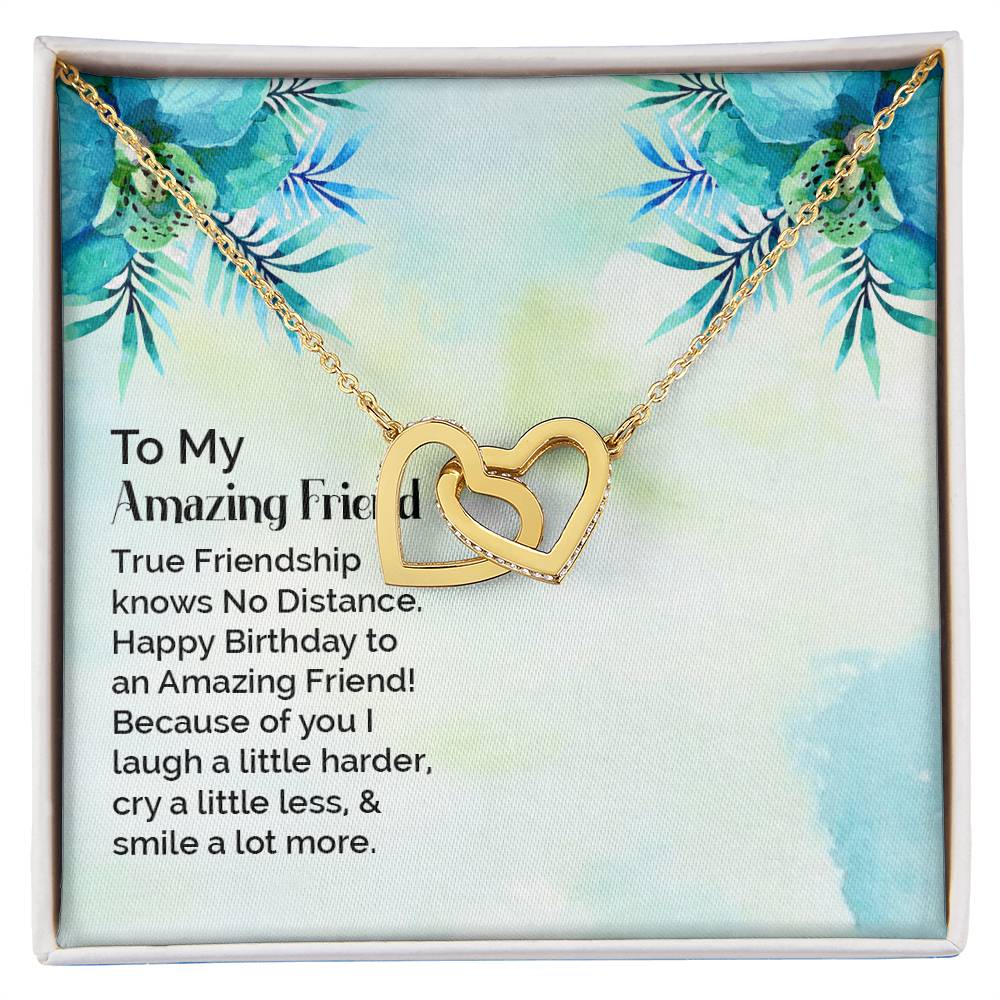To My Amazing Friend - Interlocking Hearts Necklace