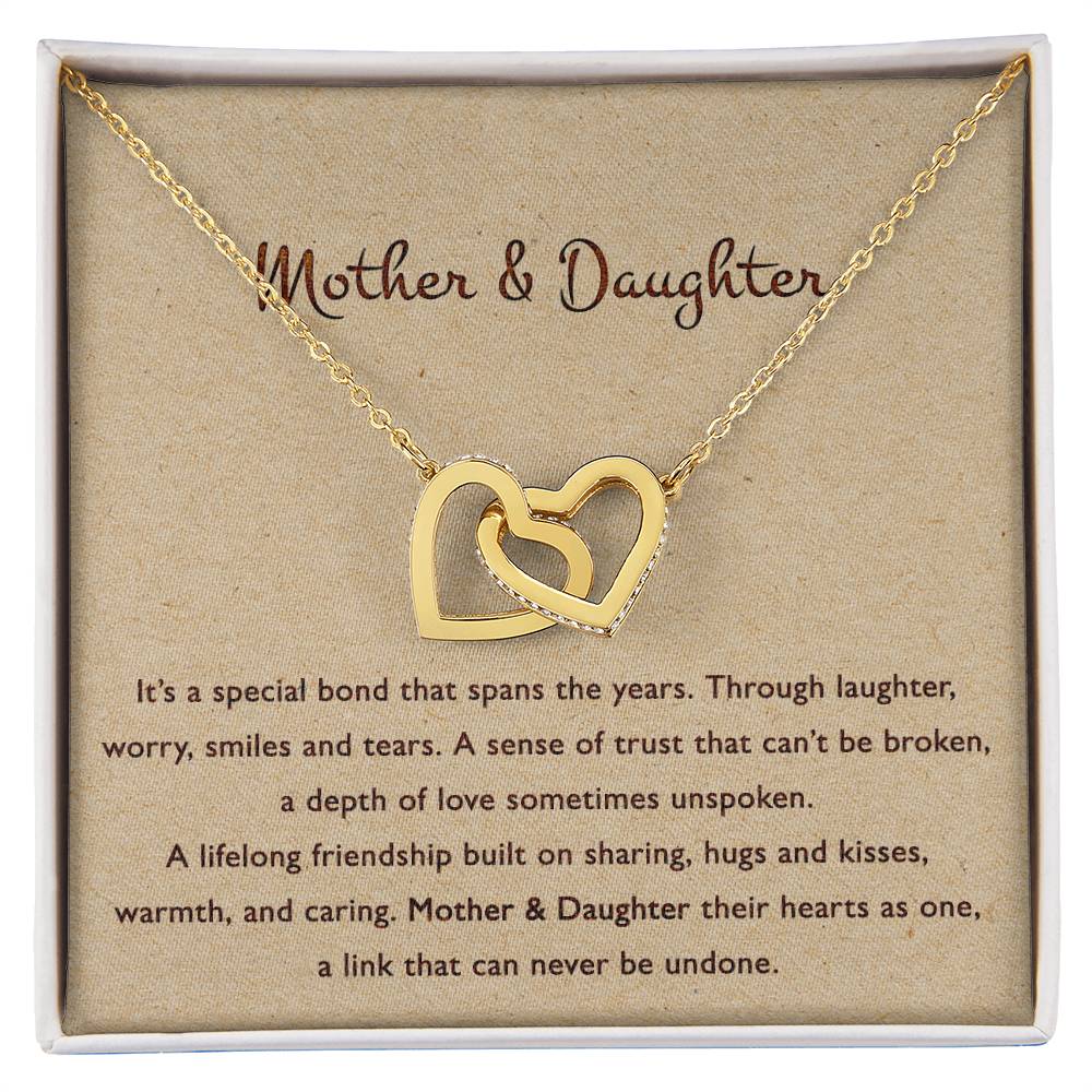 Mother & Daughter Their Hearts As One - Necklace Interlocking Hearts Necklace