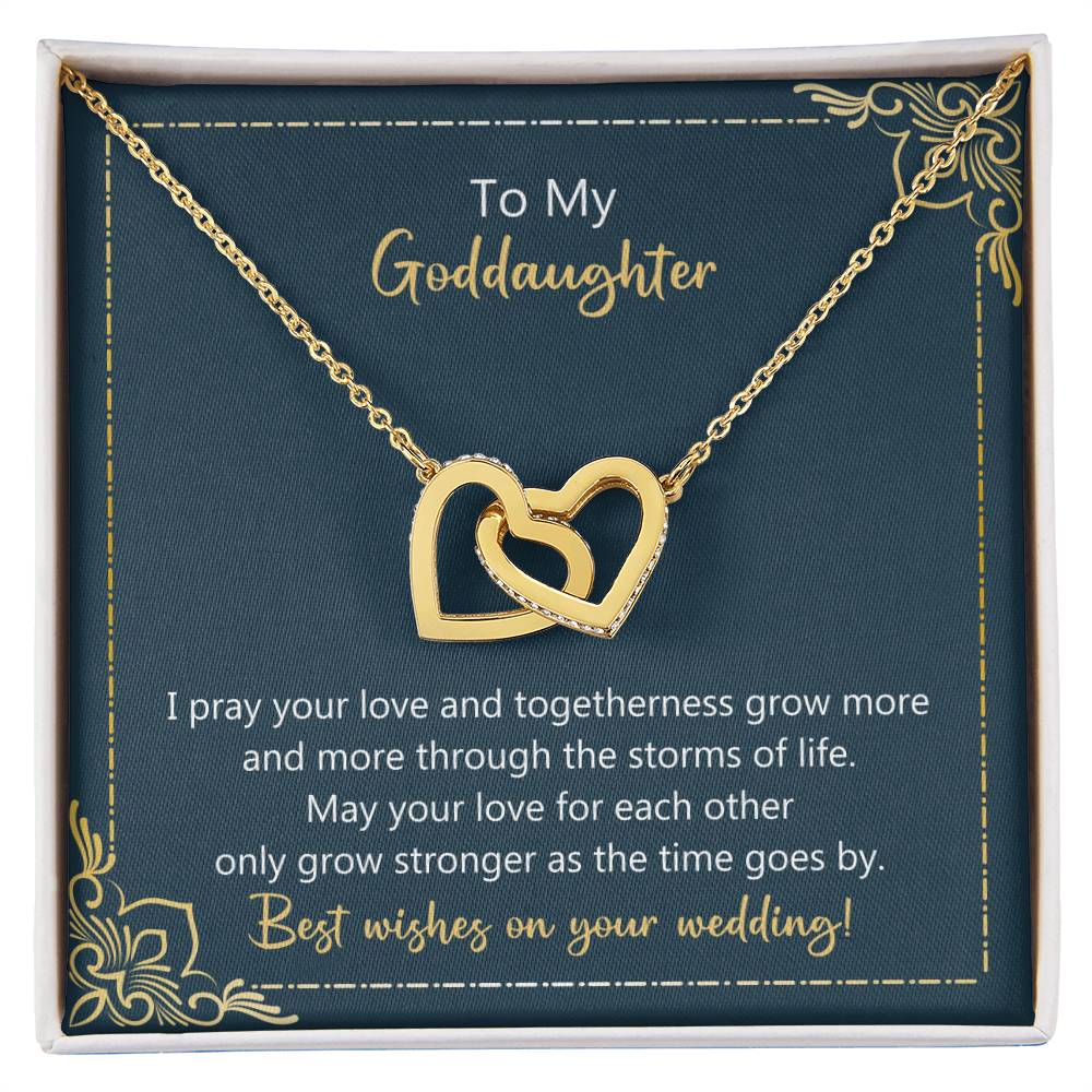 To My Goddaughter May Your Love Grow Stronger Necklace Interlocking Hearts Necklace