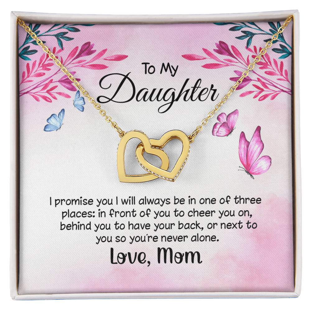 I Promise To Be In One Of The Three Places Hearts Necklace Interlocking Hearts Necklace