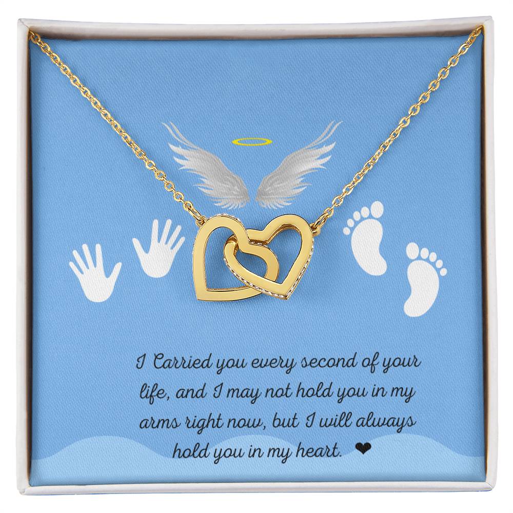 In Memory Of Your Baby Boy Interlocking Hearts Necklace