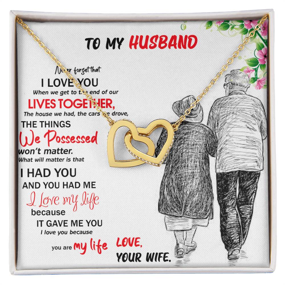 Gift For Husband Interlocking Hearts Necklace