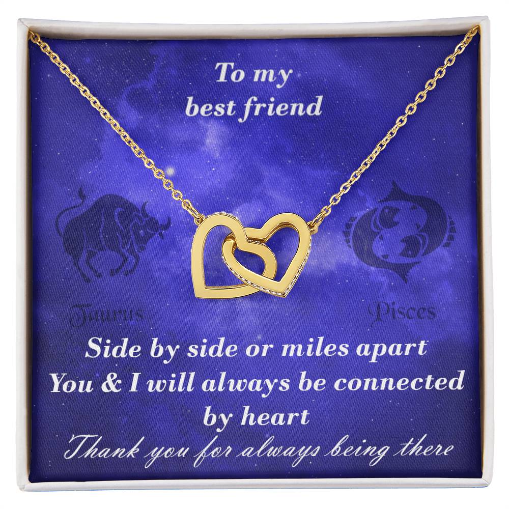 Taurus To Pisces Best Friend Interlocked Hearts Necklace Interlocking Hearts Necklace