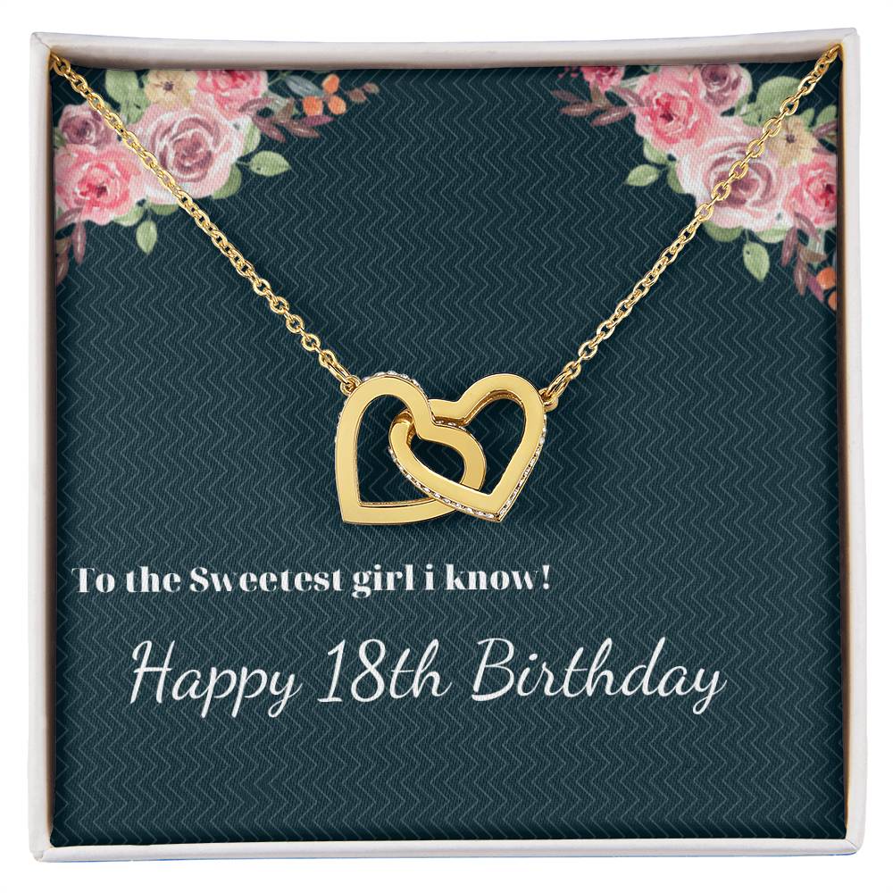 Happy 18Th Brithday Interlocking Hearts Necklace