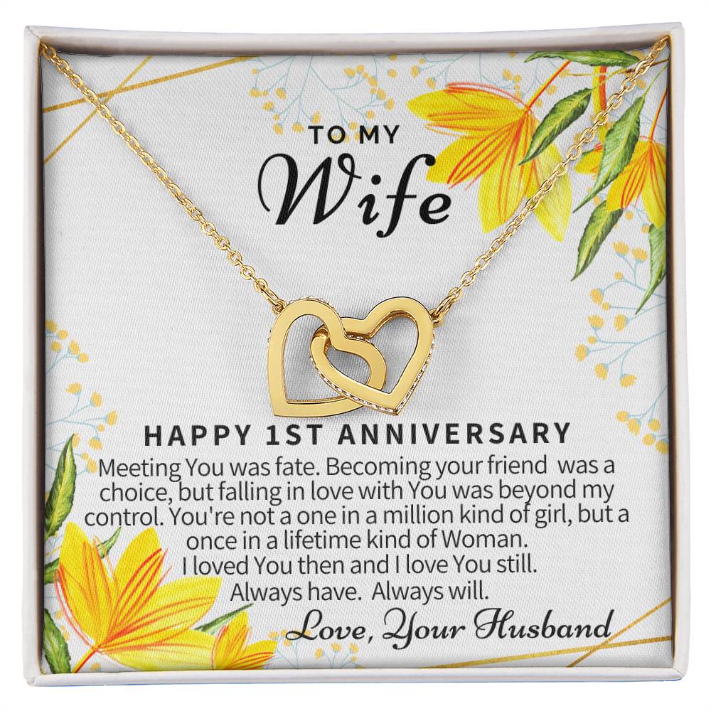 Gift For Wife Interlocking Hearts Necklace