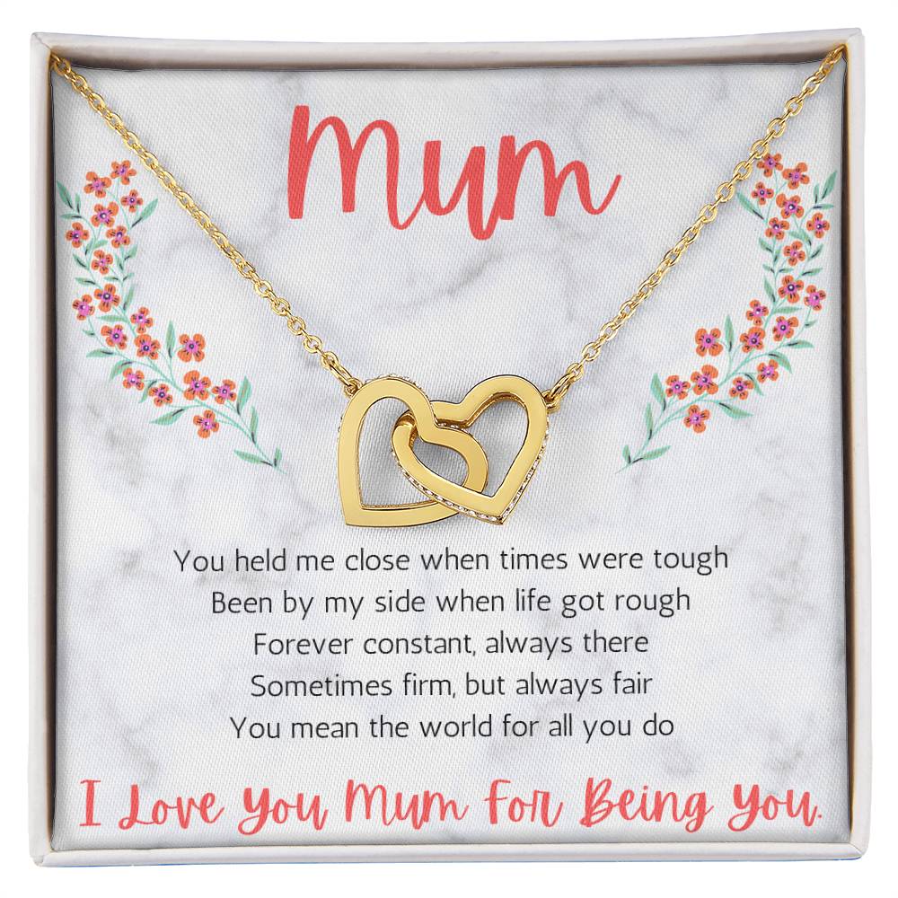 I Love You Mum - Interlocking Hearts Necklace