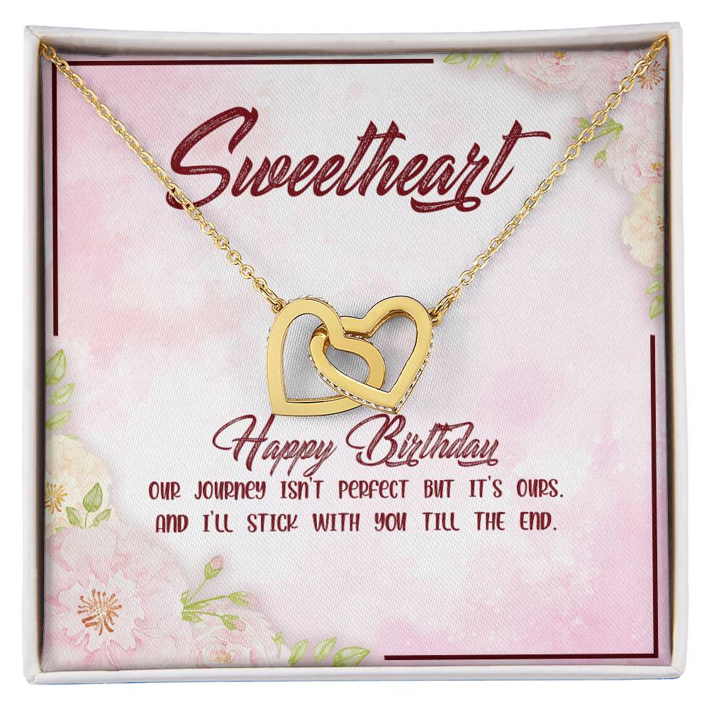 Happy Birthday Sweetheart- Interlocking Hearts Necklace