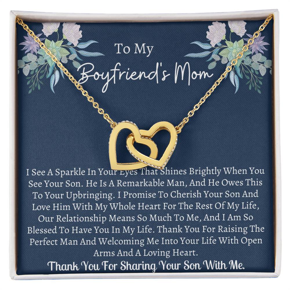 Gift For Boyfriends Mom Interlocking Hearts Necklace