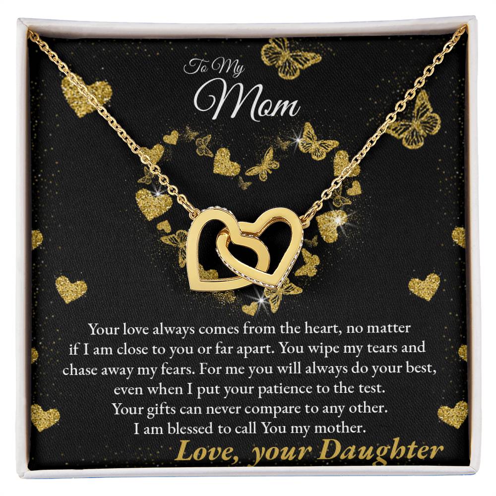 Love Always Comes From The Heart - To My Mom Interlocking Hearts Necklace
