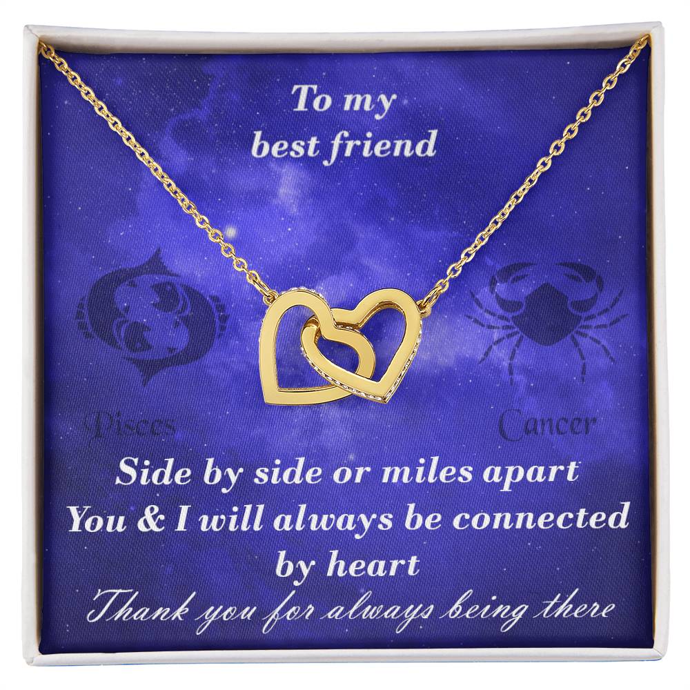 Pisces To Cancer Best Friend Interlocked Hearts Necklace Interlocking Hearts Necklace