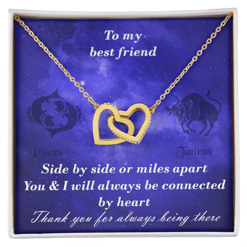 Pisces To Taurus Best Friend Interlocked Hearts Necklace Interlocking Hearts Necklace