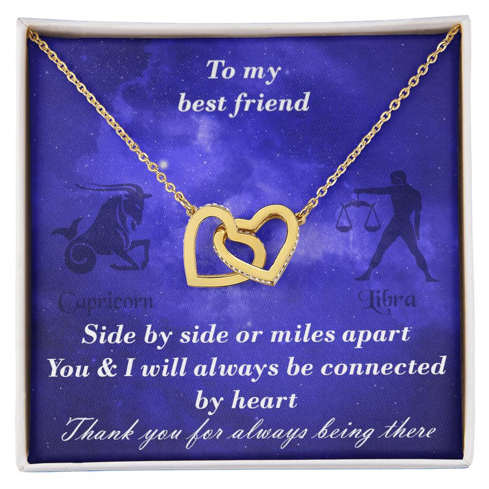 Capricorn To Libra Best Friend Interlocked Hearts Necklace Interlocking Hearts Necklace
