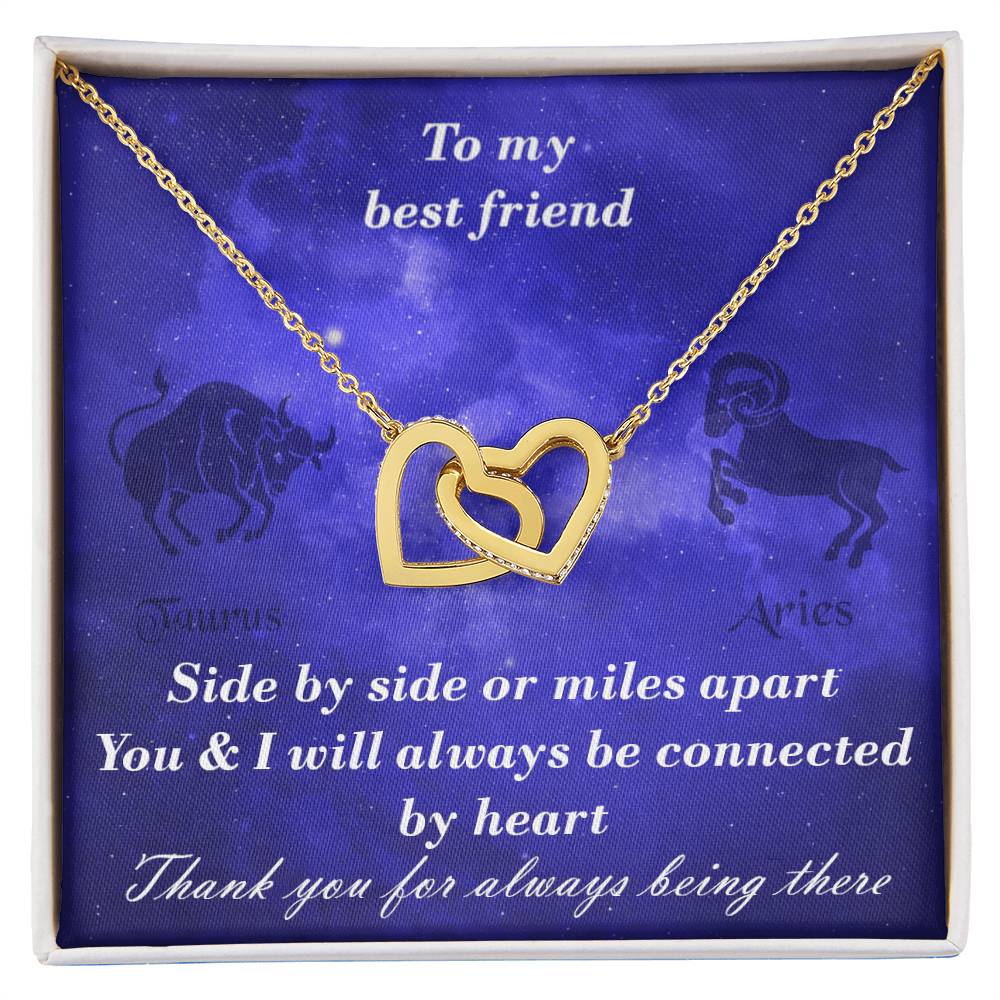 Taurus To Aries Best Friend Interlocked Hearts Necklace Interlocking Hearts Necklace