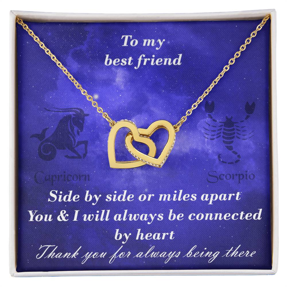 Capricorn To Scorpio Best Friend Interlocked Hearts Necklace Interlocking Hearts Necklace