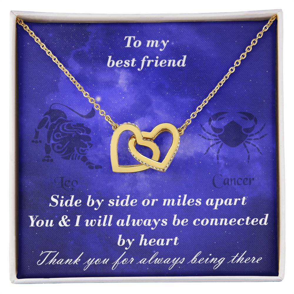 Leo To Cancer Best Friend Interlocked Hearts Necklace Interlocking Hearts Necklace