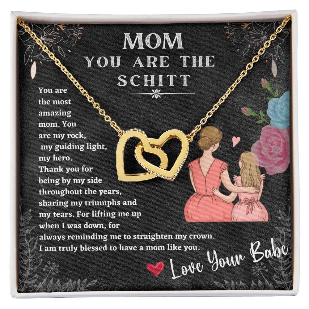Mom You Are The Schitt! You Are The Most Amazing Mom Mothers Day Gift Neckles Interlocking Hearts Necklace