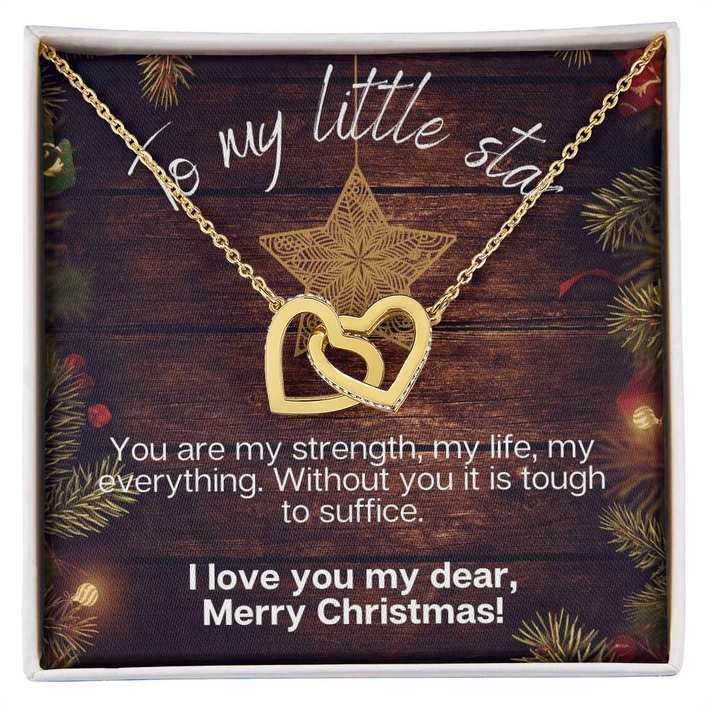 To My Little Star ⭐ - Perfect Christmas Gift 🎅🤶 Interlocking Hearts Necklace