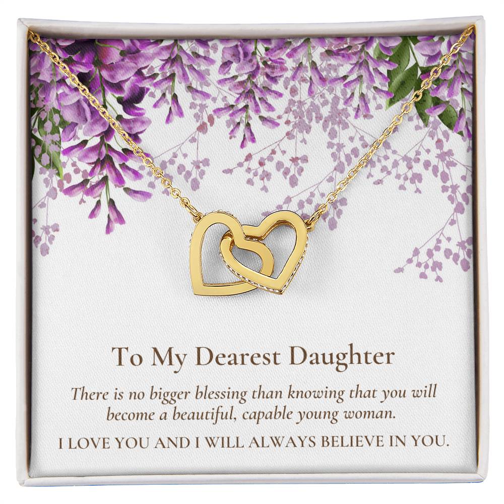 Interlocking Hearts Dearest Daughter Pendant Necklace Interlocking Hearts Necklace