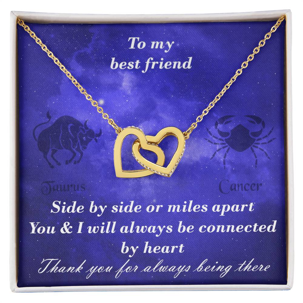 Taurus To Cancer Best Friend Interlocked Hearts Necklace Interlocking Hearts Necklace