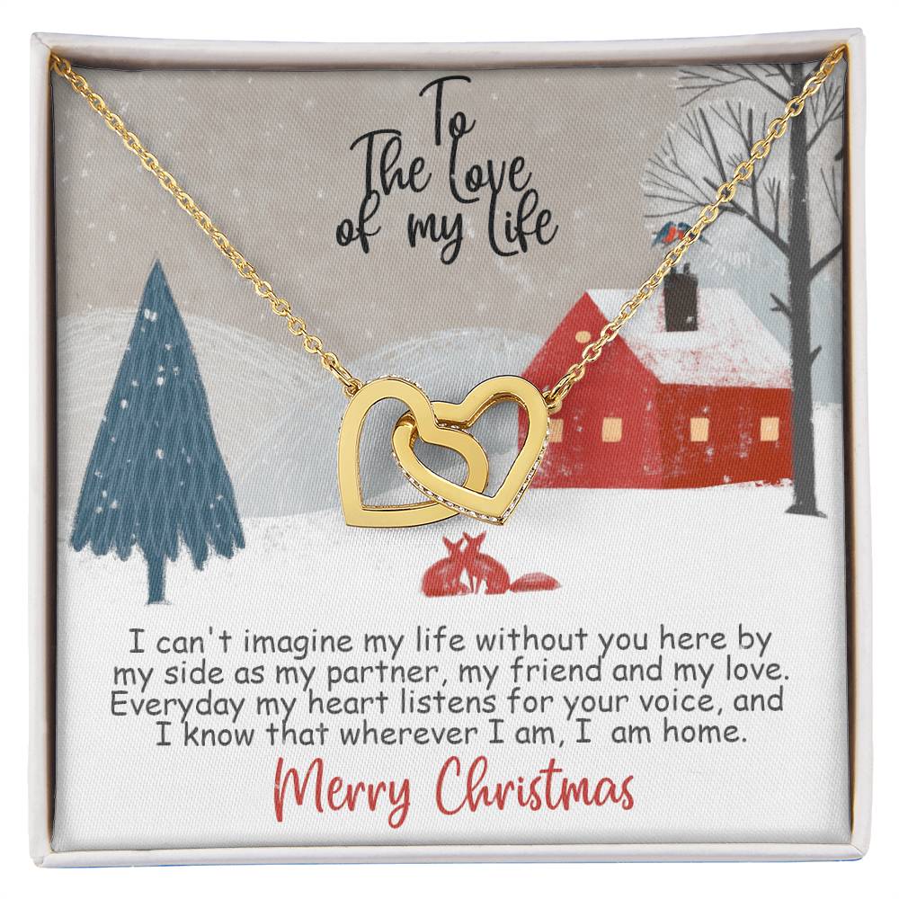 Merry Christmas To The Love Of My Life Intertwined Hearts Interlocking Hearts Necklace