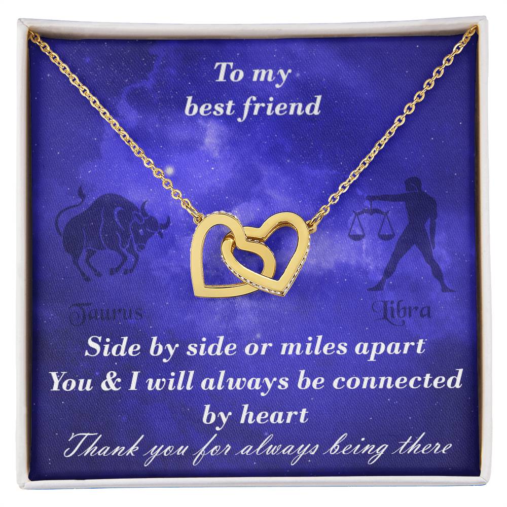 Taurus To Libra Best Friend Interlocked Hearts Necklace Interlocking Hearts Necklace
