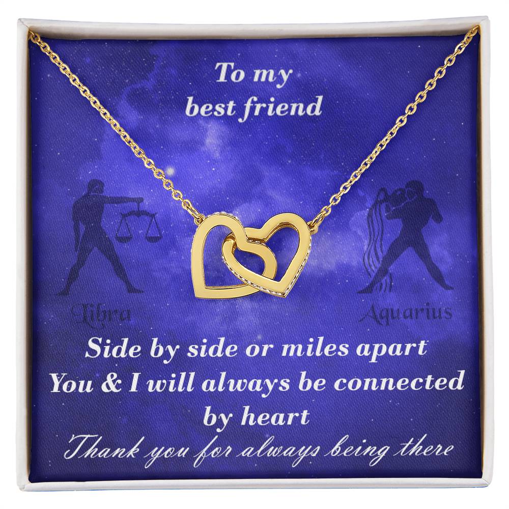 Libra To Aquarius Best Friend Interlocked Hearts Necklace Interlocking Hearts Necklace