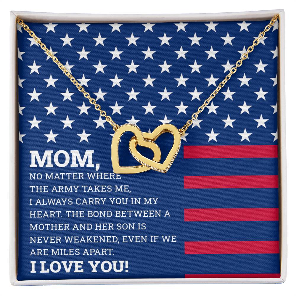 To My Mom - I Love You Message - Tmm05 Interlocking Hearts Necklace