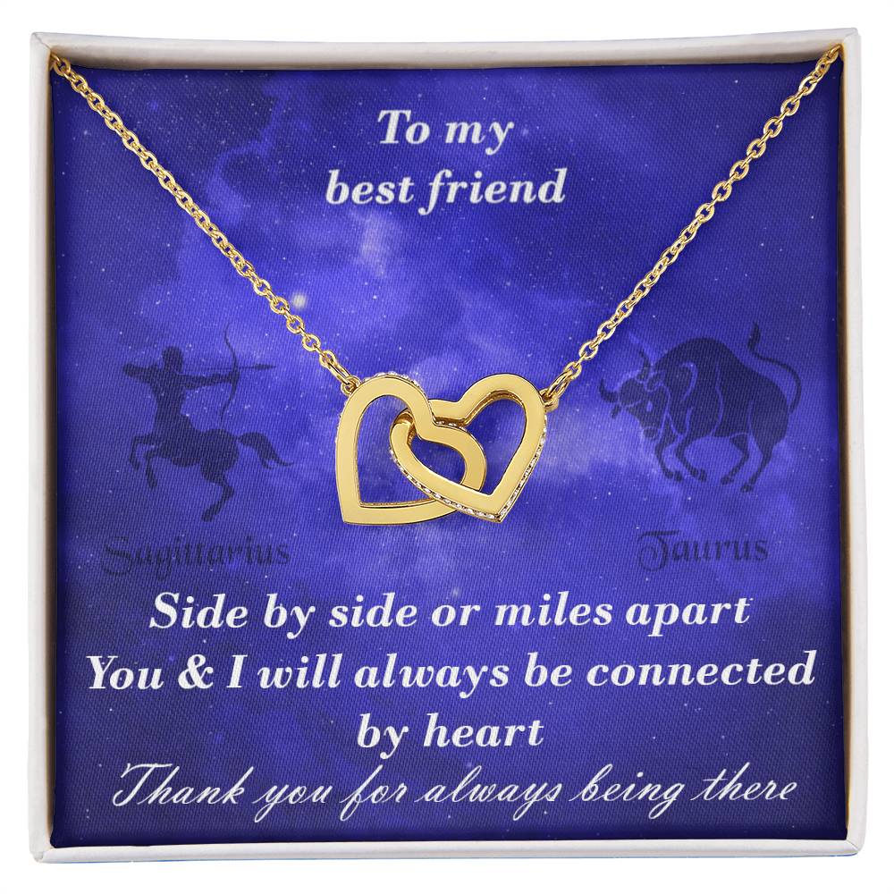 Sagittarius To Taurus Best Friend Interlocked Hearts Necklace Interlocking Hearts Necklace