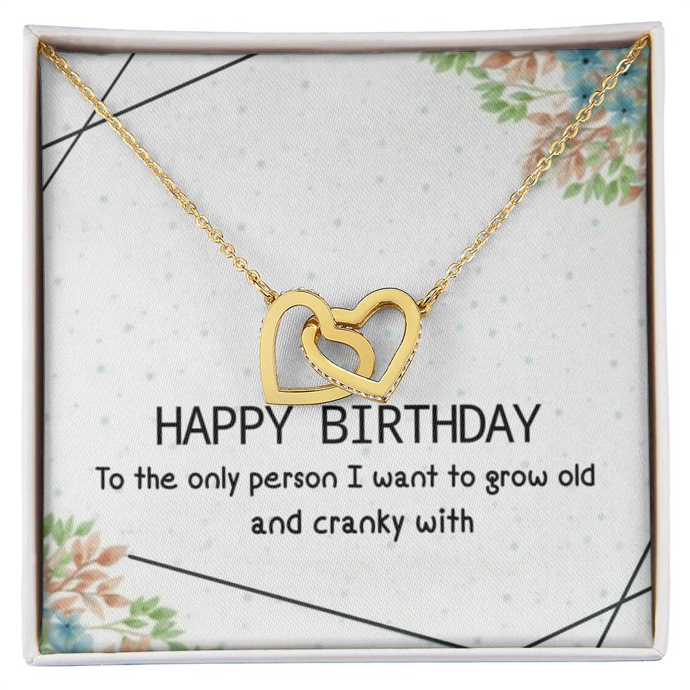 Happy Birthday Interlocking Hearts Necklace