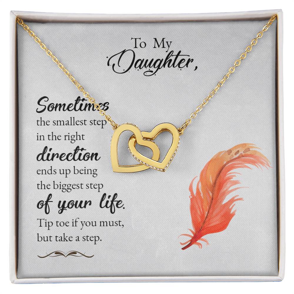Collection Daughter -Sometimes The Smallest Step In The Right Direction - Interlocking Hearts Necklace