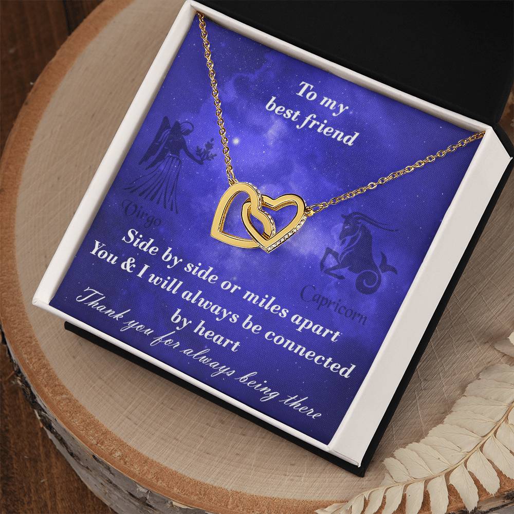 Virgo To Capricorn Best Friend Interlocked Hearts Necklace Interlocking Hearts Necklace