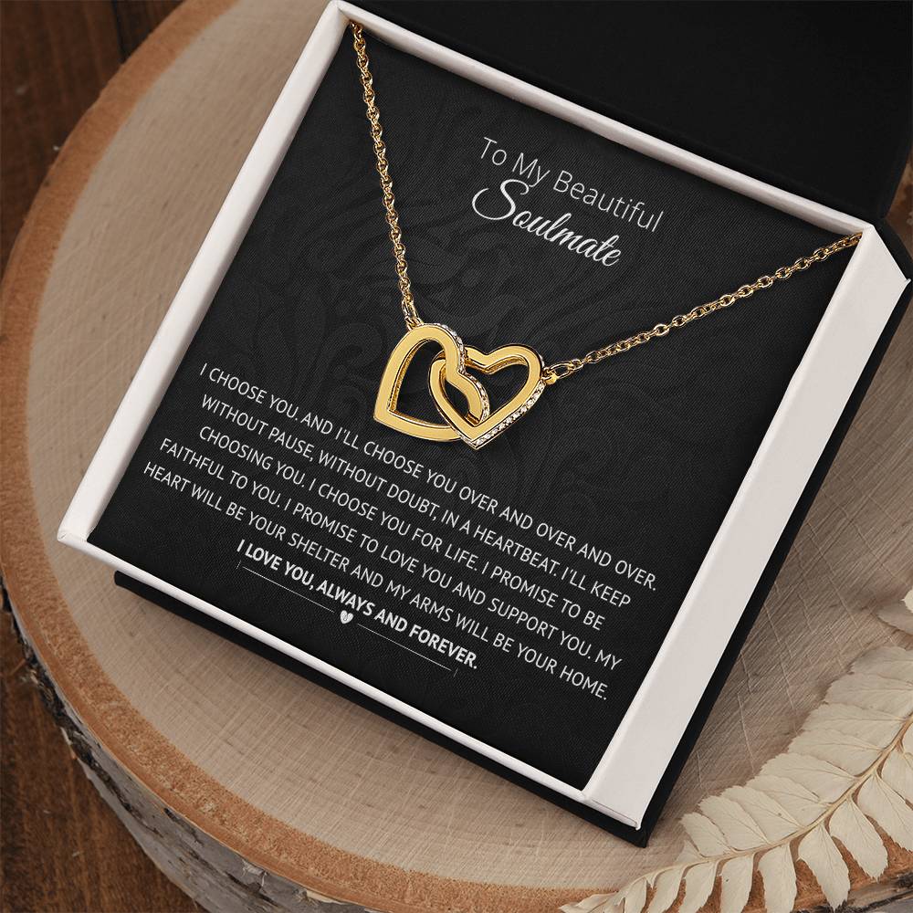 I Choose You For Life - Interlocked Hearts Necklace Interlocking Hearts Necklace