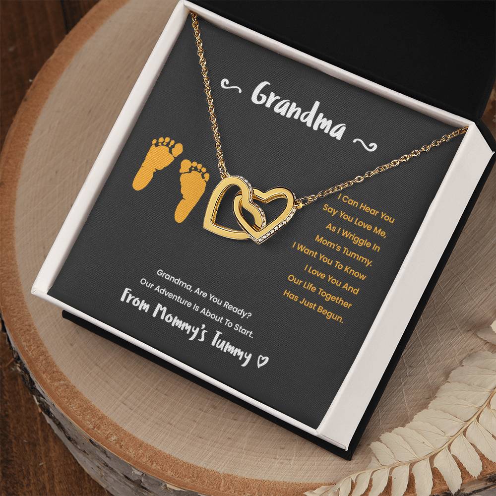 Grandma I Can Hear You Say You Love Me - Yellow Version Interlocking Hearts Necklace
