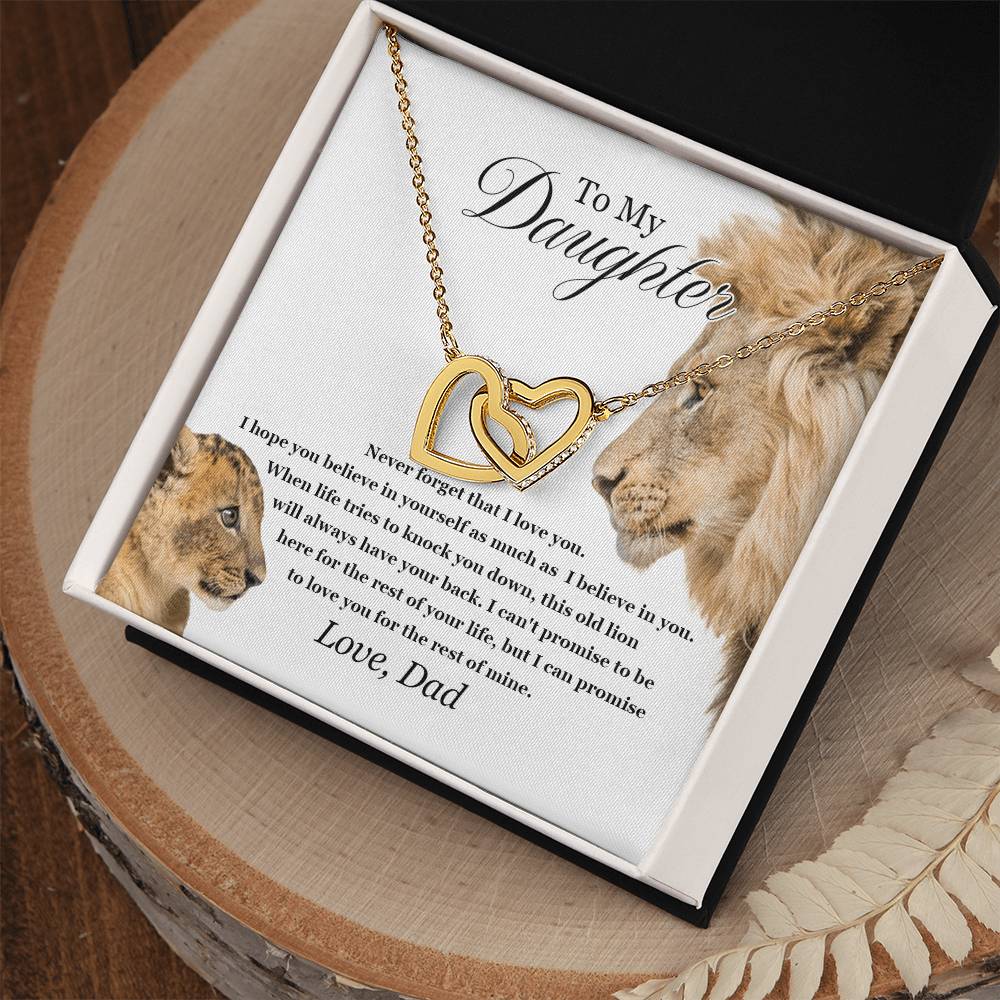 To My Daughter - Interlocking Love Necklace - Tmdt04 Interlocking Hearts Necklace