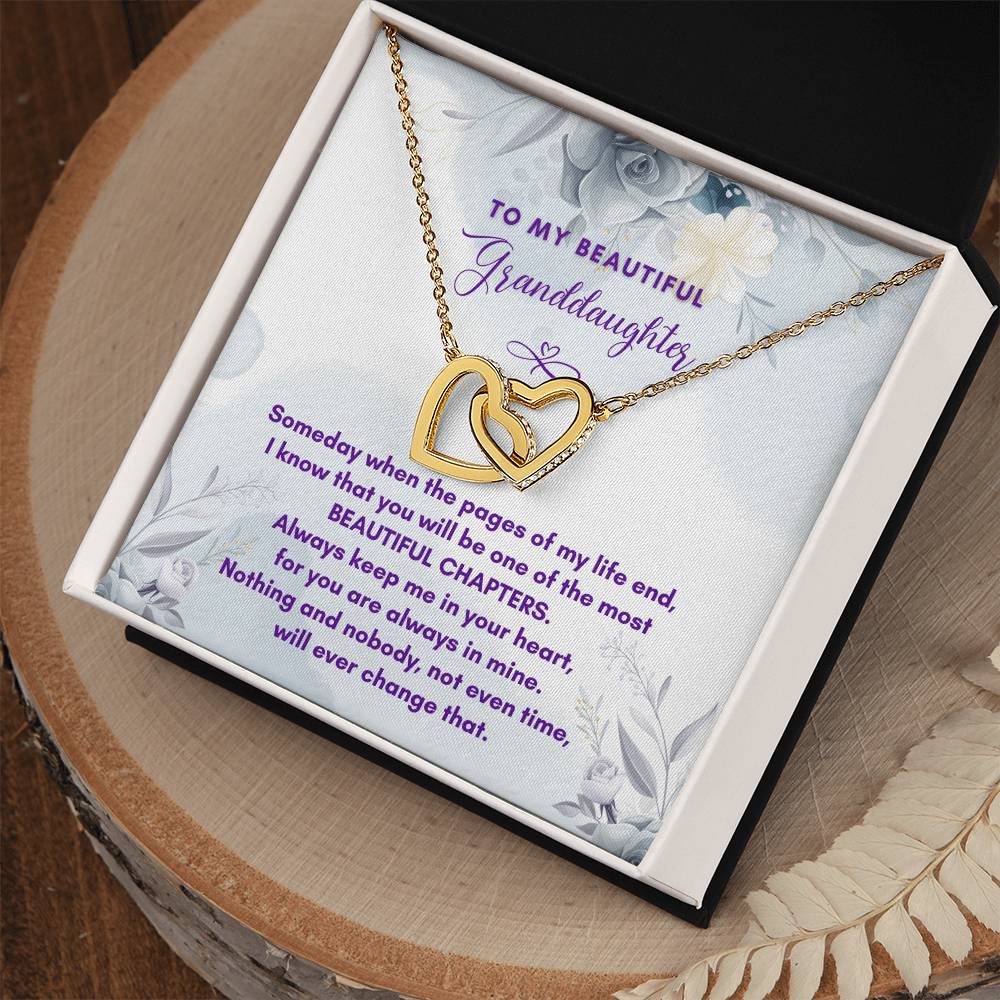 Granddaughter Most Beautiful Chapters Interlocking Hearts Necklace