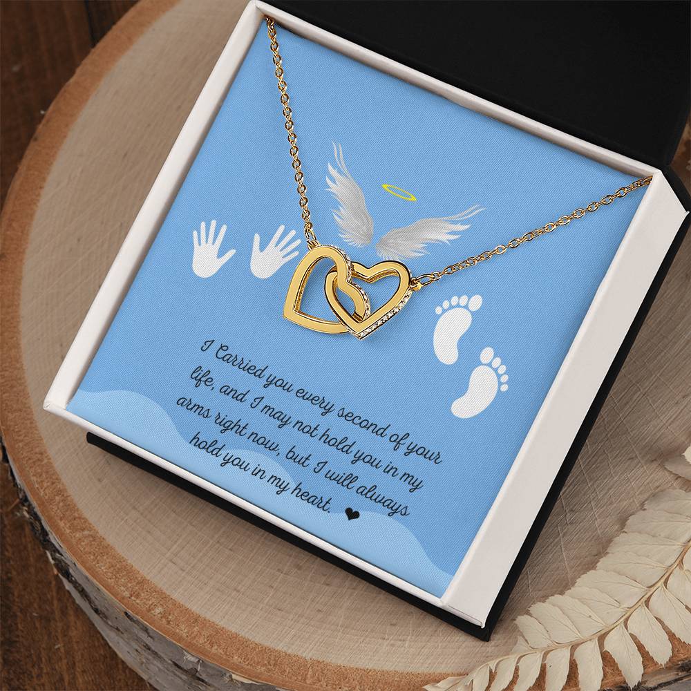 In Memory Of Your Baby Boy Interlocking Hearts Necklace