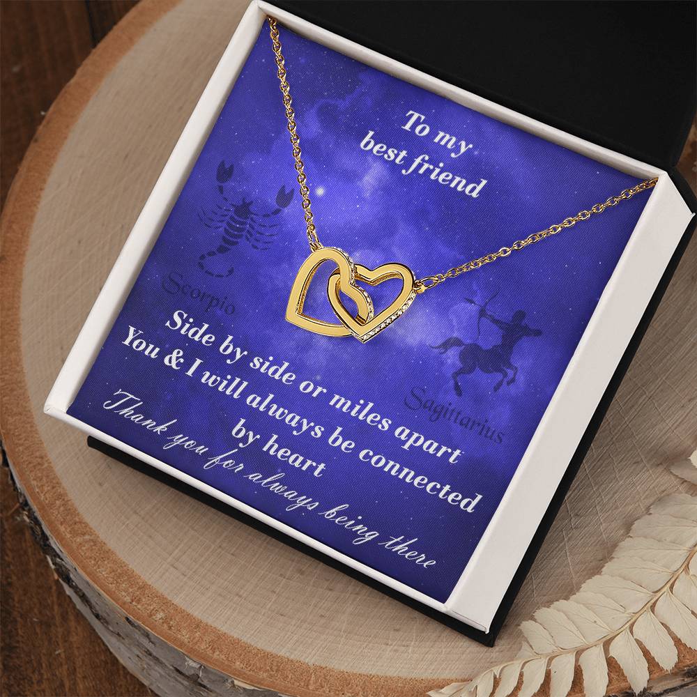 Scorpio To Sagittarius Best Friend Interlocked Hearts Necklace Interlocking Hearts Necklace