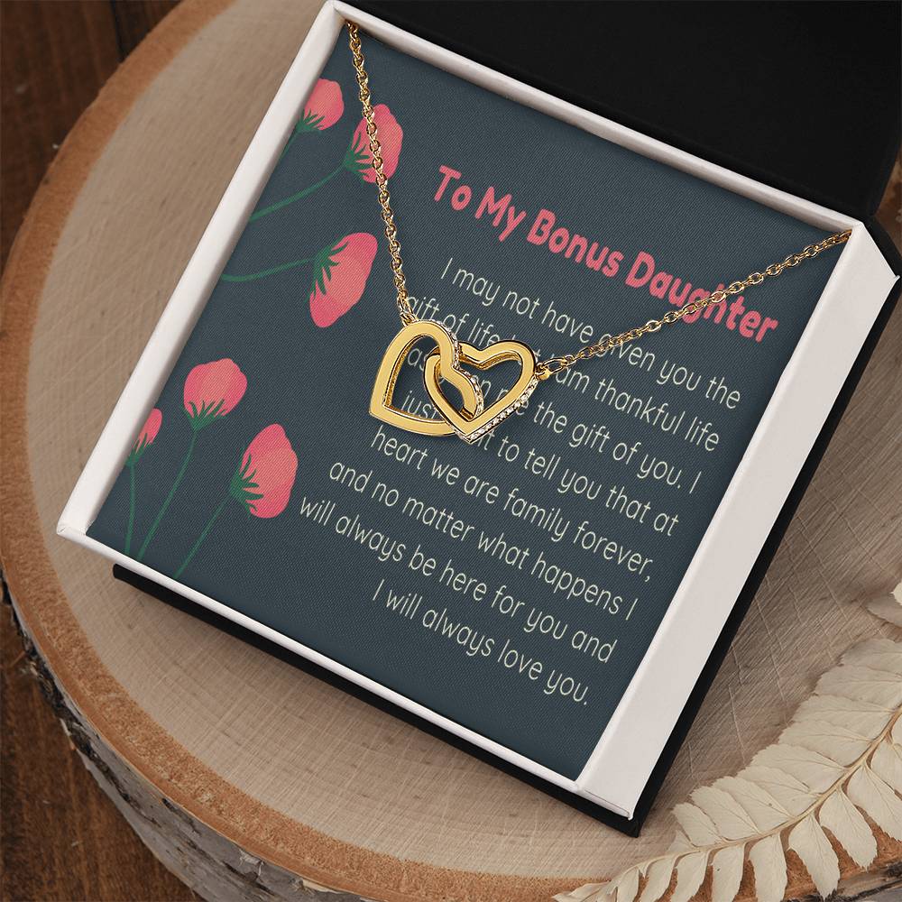Bonus Daughter Step Daughter Gift Bonus Daughter Necklace Stepdaughter Interlocking Hearts Necklace