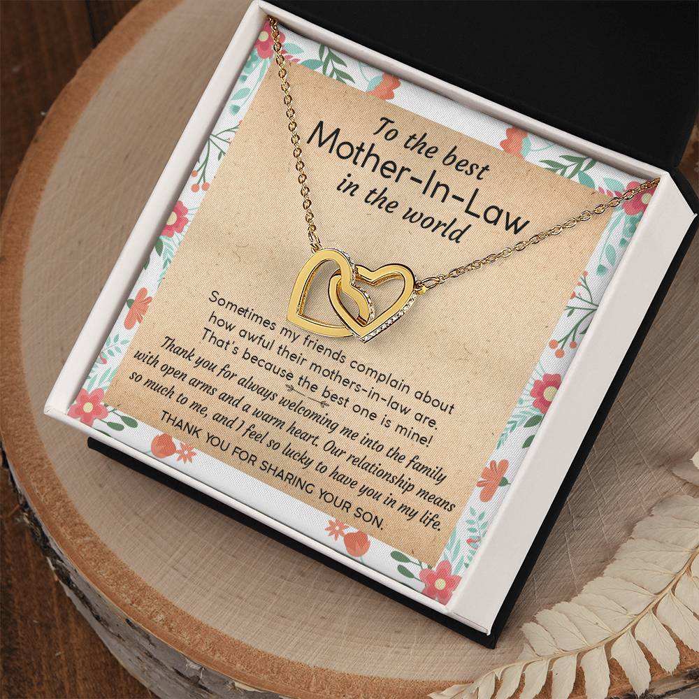 Gift For Mother-In-Law - The Best One Is Mine 2 - Interlocking Interlocking Hearts Necklace