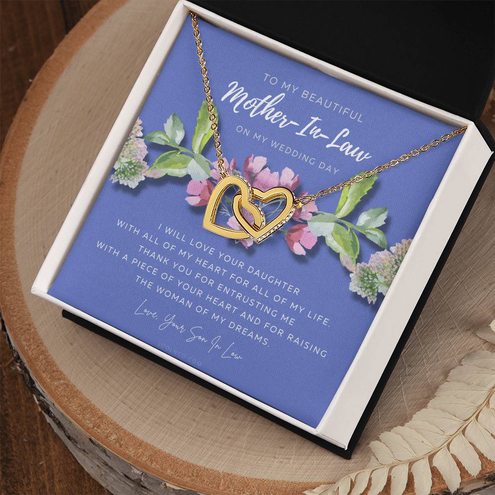 Mother Of The Bride Gift From Groom Mother In Law Gift On Wedding Day From Groom Gifts For Mother Of The Bride Future Mother-In-Law Interlocking Hearts Necklace