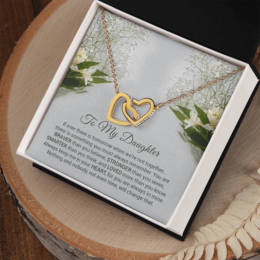 You Are Braver Than You Believe Interlocking Hearts Necklace