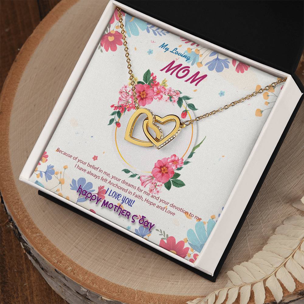 To My Mom Interlocking Hearts Necklace