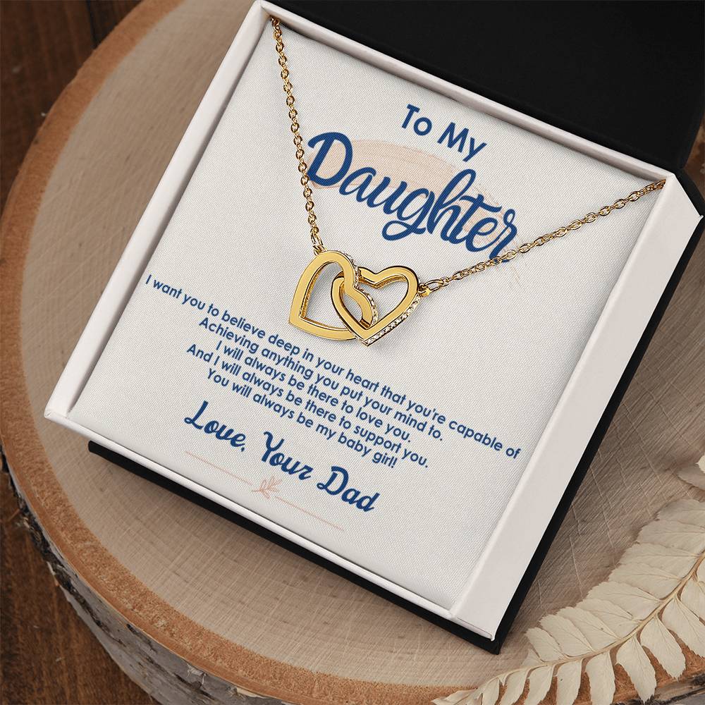 Collection Daughter - You'Re Capable Of Achieving Anything - Interlocking Hearts Necklace