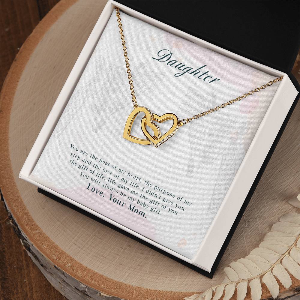 To My Daughter From Mom Interlocking Hearts Necklace Mother To Daughter Gift Birthday Gift To Daughter From Mom Daughter Necklace